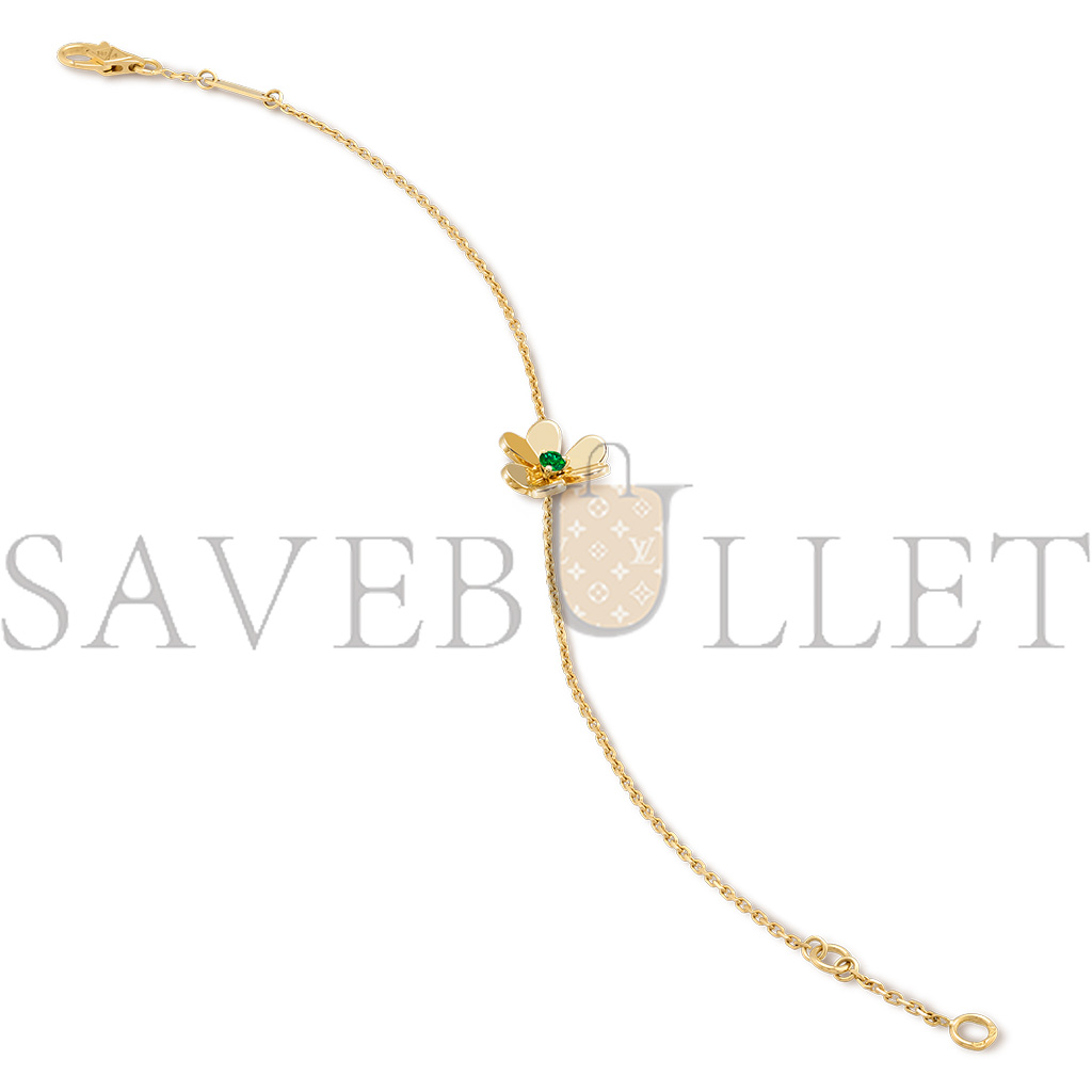 V*N CL*F arpels frivole bracelet, mini model - yellow gold, emerald  vcarp7sc00